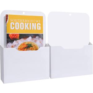 Magnetic File Holder, 2 Pack Magnetic Paper Holder for Refrigerator, File Cabinets and Fridge, Magnetic Pocket Wall Hanging File Organizer, Magnetic File Folder Case for Mail Letter Notebook Planners