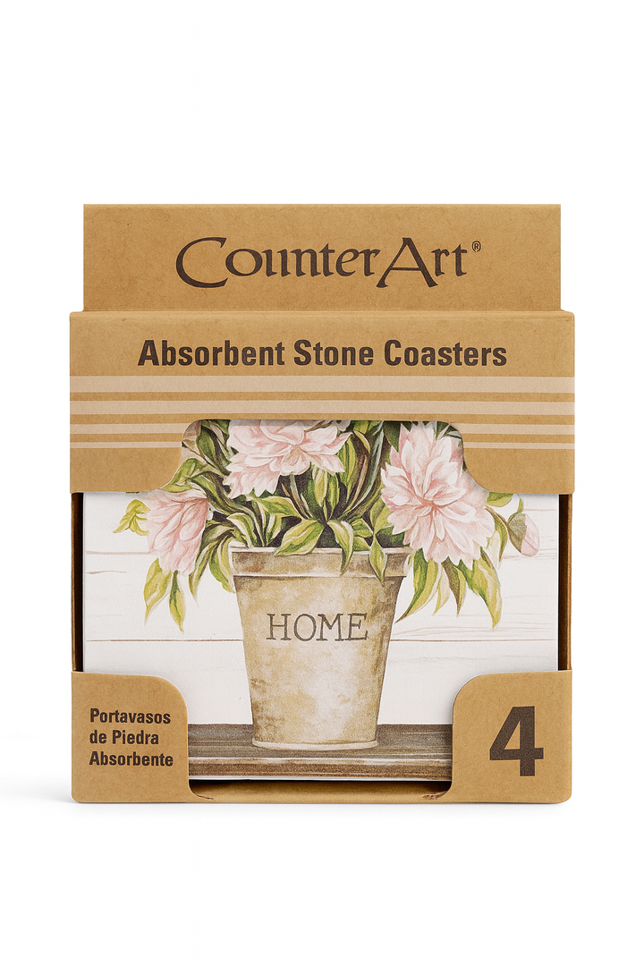 Absorbent Coasters With Natural Cork Backing