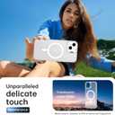 Goodon Magnetic for iPhone 13 Case with Screen Protector, Built-in Metal Camera Kickstand,[Compatible with Magsafe] [Wireless Charging] Matte Protective Phone Cover 6.1" for Men Women Girls - Clear