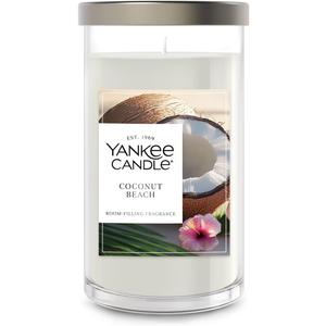 Yankee Candle Medium Pillar Scented Candle with up to 115 Hour Burn Time, Premium Plant Wax Blend for Consistent Burn, 14.25 oz Pillar Candle with Room Filling Fragrance, Coconut Beach