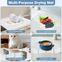 Large Stone Dish Drying Mat for Kitchen Counter,24"(L)16"(W) Quick Dry Absorbent Diatomaceous Earth Dish Drying Mats,Owl Shape Design Drying Pads for Cups Dishes Bottles (White)