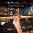 Boao 8 Pcs 12 Inch Cocktail Spoon Coffee Spoons Bar Stirring Spoon Long Handle Stainless Steel Cocktail and Coffee Mixing Tool for Homemade Barista/bartender (Silver)