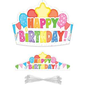 Carson Dellosa 30-Piece Birthday Crowns for Kids, Happy Birthday Party Hats for Kids, Colorful Paper Birthday Crowns for Classroom Party Supplies, Birthday Classroom Décor