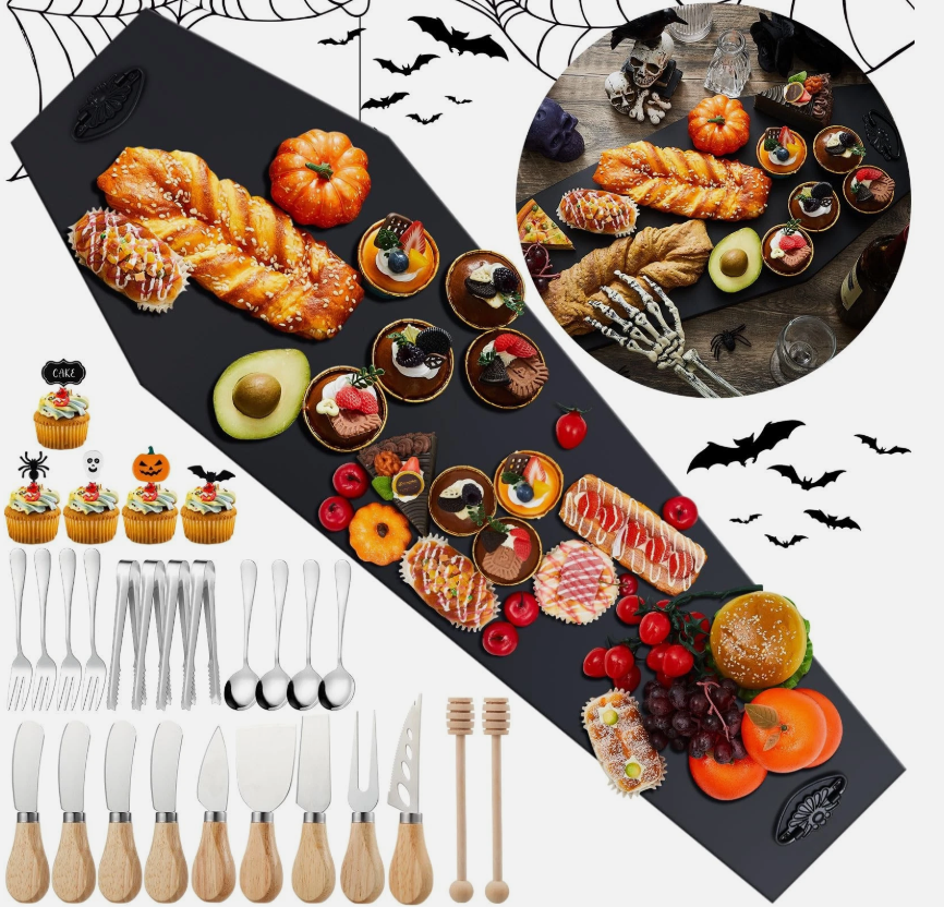 76 Pcs Halloween Coffin Charcuterie Board Accessories Set 34 x 11 Inch Extra ...