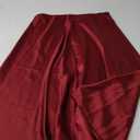 Zeagoo Skirts for Women High Waist Skirt Elegant Midi Skirt Satin (X-Large, Wine Red)