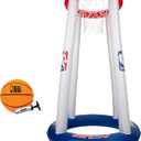 Franklin Sports NBA Alley-Hoop Kids Inflatable Toy Basketball Hoop Set - Indoor + Outdoor Mini Inflatable Hoop + Basketball Set for Kids Ages 3+ - Boys + Girls Basketball Toy - 48" Inches