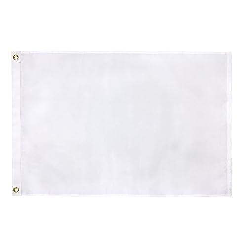 TOPFLAGS Solid White Flag BlanK Flags 2x3 Ft Create Your Own Solid White Flag DIY Blanks Canvas Banner to Decorate with Brass Grommets