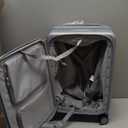 20 Inch Carry on Luggage 22x14x9 Airline Approved Hard Shell Suitcases with Wheels, Top Opening Expandable Carry on Luggage with Cup Holder Small Rolling Suitcase with Lock, Silver