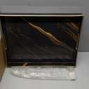 Serving Tray, Modern Plastic Food Trays for Eating on Lap Decor Coffee Tray with Handles Rectangular Non-Slip Candle Plate, 15.7"x11.8"x1.6" Large Drinks Platter for Kitchen/Living Room/Bedroom (Black)