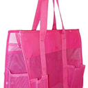 FF05 Large Mesh Beach Tote Bags, Pink, 2 Pack