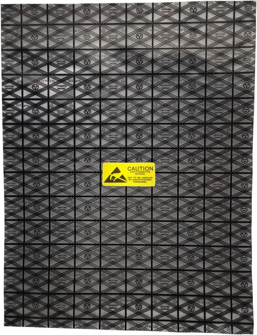Open Top Antistatic Bag,10pcs 12X16in/30x40cm Large ESD Anti Static Bags for Motherboard Video Card LCD Screen with Anti-Static Labels