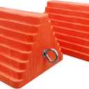 ROBLOCK 2 Pack Wheel Chocks Heavy Duty Orange with Eyebolt for Travel Trailer, 10" Length x 8" Width x 5.7" Height