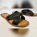 SM New York Women's Bria Flat Woven Sandals 6
