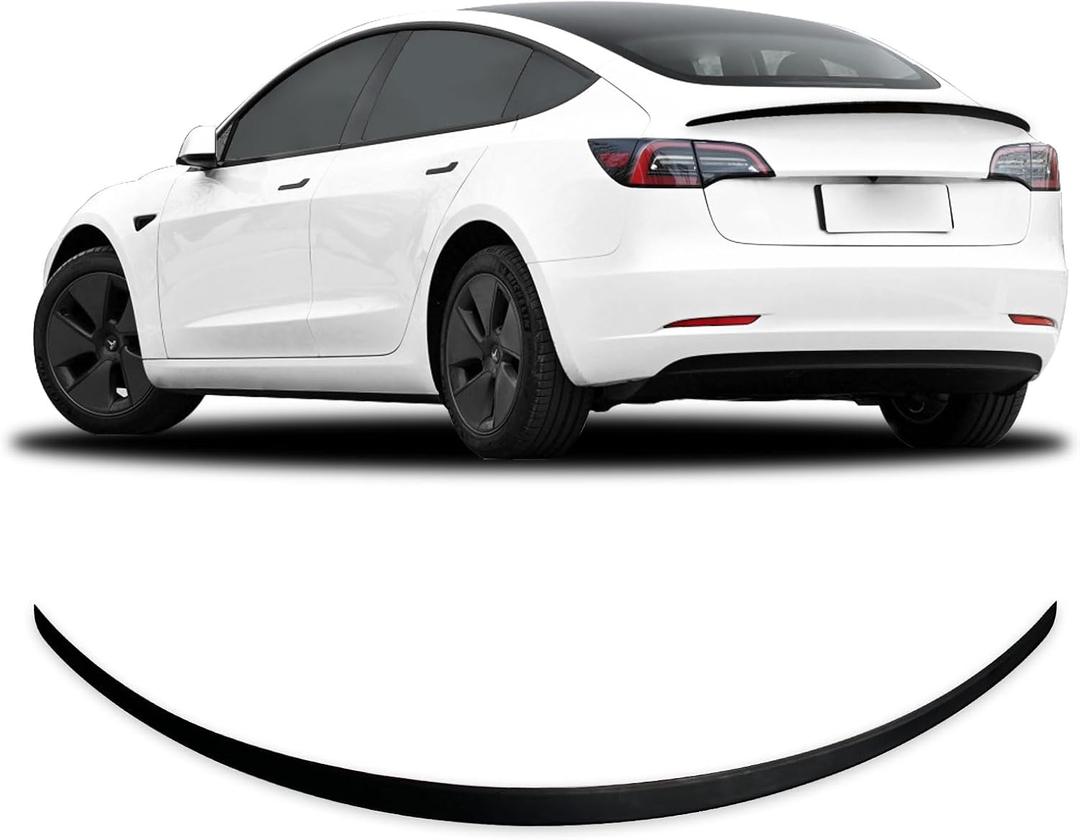 Spoiler Fit for Tesla Model 3 2017-2023, ABS Material OEM Original Rear Spoiler Wing Rear Trunk Lip, Matte Black Sporty Appearance Tesla Model 3 Accessories