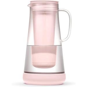 LifeStraw Home Water Filter Pitcher, 7-Cup, Glass with Silicone Base, Pink Bubble, for Everyday Protection Against Bacteria, Parasites, Microplastics, Lead, Mercury, PFAS and a Variety of Chemicals