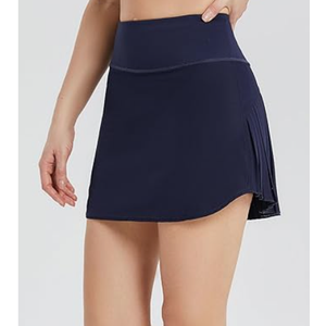 baleaf Women's Pleated Tennis Skirt Golf Skorts for Woman High Waisted Lightweight Athletic Shorts Pockets L, Navy