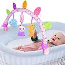 Caterbee Travel Arch Bassinet Toys for Baby Hanging on Stroller, Crib & Pram. Activity Toy bar for Baby Bouncer(Purle)