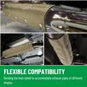 Titanium Pipe Shield with Gloves, 6" x 24" Exhaust Heat Shield, Two-Layer Material Design Heat Protection up to 1350F, Protects Heat Sensitive Components, Hoses, Lines, and Electrical Wiring