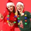 2 x LED Christmas Xmas Light Up Necklace Bulb for Holiday Party Favors 9 LED Bulbs - Ugly Christmas Sweater Accessories (2 Pack)