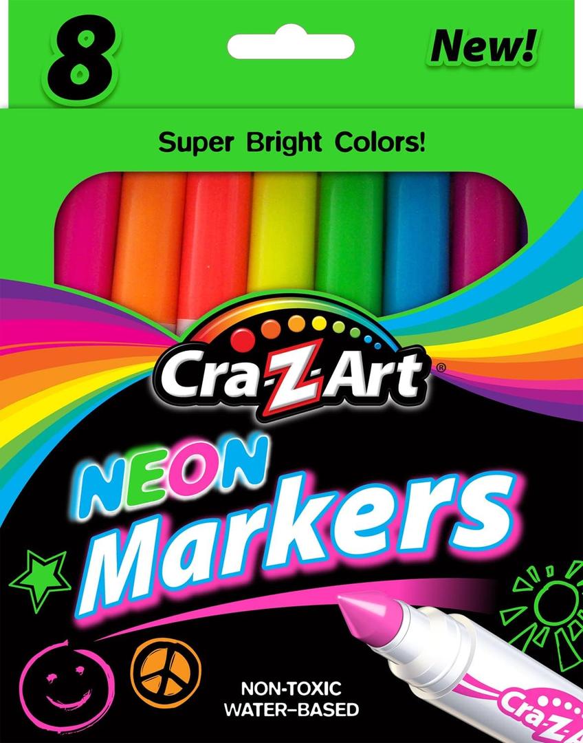 Cra-Z-Art Neon Broadline Markers, 8 Count (10112)