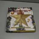 Christmas Tree Top Ornament, 10" Rose Gold Christmas Star Tree Topper, Large Xmas Glitter 3D Bethlehem Tree Topper Ornament, Waterproof Holiday Christmas Tree Topper Star for Home Indoor Outdoor