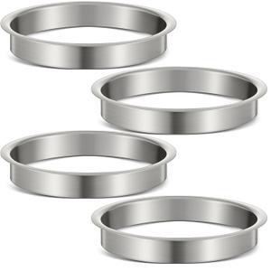 Honeydak 4 Pieces 6" (Nominal) Diameter x 1" Height 304 Polished Stainless Steel 6" x 1" Trash Grommets for Countertop Inserted Trash Kitchen Cabinet Counter Bin, Ease to Install