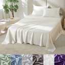 Mulberry Park Silks - 22 Momme 100% Mulberry Silk Sheets - Full Size Bed Set - 16" Pocket - Luxurious Bed Sheets & Pillowcases, Skin-Friendly & Breathable - Charmeuse Silk for Hair Care - Ivory