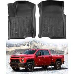 Floor Mats for Chevy Silverado Sierra: 2019-2026 1500 2500HD 3500HD Truck Front Liners,All Weather Car Accessories Double & Crew Cab Only Carpet for Chevrolet Silverado for GMC Sierra 2026 2025-2019