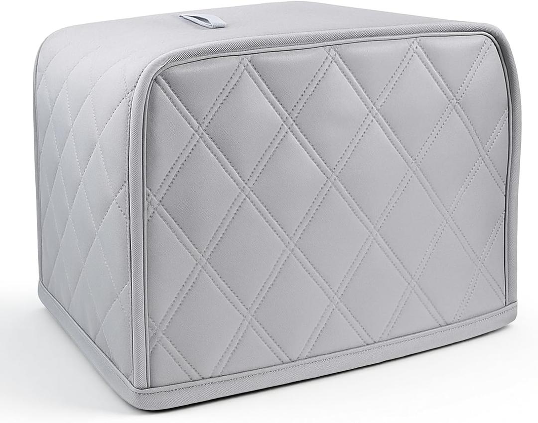 Toaster Covers, 2 Slice Quilted Cotton Linen Toaster Cover, Universal Size Dust And Fingerprint Protector For Small Kitchen Appliances, Gray