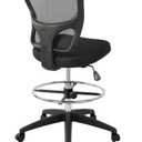 HYLONE Ergonomic Office Chairs, Office Drafting Chair, Rolling Stool Chair Armless Standing Desk Chair with Footrest Bar Stools for Home,Office & Bar
