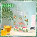24 Pcs Hawaiian Clear Gift Bags Flamingo Clear Aloha Bags PVC Summer Tropical Goodie Candy Luau Party Favors Festival Holiday Supplies Favor(5.9 x 7.9 x 2.8 Inches)