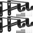 Small Shelf and Rod Brackets, 4 Pcs Closet Shelf & Rod Brackets Wall Mounted 5.9 inches, Heavy Duty Closet Shelf Bracket with Rod Holder, Closets Shelves Support Bracket with Screws