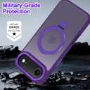 Lamcase for iPhone Air Case,with Magnetic Invisible Stand [Military Drop Protection] [Compatible with MagSafe] Shockproof Slim Translucent Anti-Slip with 2 Screen Protector,Deep Purple