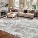 9x12 Ft Extra Large Washable Area Rugs for Living Room, Soft Non-Slip Modern Abstract Pattern Carpet for Bedroom Indoor Floor Nursery Home Decor (Light Grey)