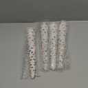 4 Pack 10 Inch Christmas Tree Candles, Premium Natural Unscented Beeswax Christmas Tree Shaped Taper Candles with Cotton Wick, for Xmas Holiday Decor Party Banquet (White with Multicolor Trim)