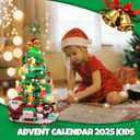 Advent Calendar 2025 Christmas Tree Building Blocks Set with LED Light, 24 Days Christmas Countdown Calendar Christmas Tree Building Blocks Xmas Gifts Toy Decorations for Adults Men Women Kids Teen Girls Boys