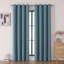 Grommet Blackout Curtains for Bedroom and Living Room - 2 Panels Set Thermal Insulated Room Darkening Curtains (Teal, 52W x 84L)