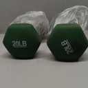 Amazon Basics Neoprene Dumbbell Hand Weights, 20 Pounds, Pair, Dark Green
