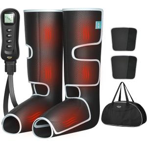 ALLJOY Leg Massager for Circulation and Pain Relief FSA, Gifts for Dad Mom Mothers Day Fathers Day, Leg Massager with Heat and Compression Helpful for Vericose Veins, Fatigue, Cramps, Swelling, Edema