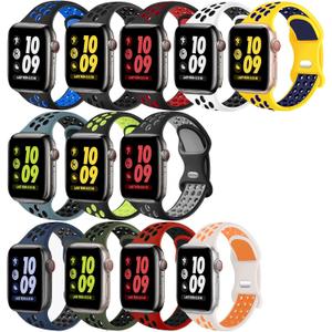 12 Pack Compatible with Apple Watch Band, Breathable Soft Silicone Sport Replacement Strap Men Women for iWatch Size: 38/40/41/42mm(Series 11/10)