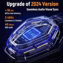 Ozeino Wireless Gaming Headset with Flip Microphone, RGB Lighting Gaming Headphones for PS5, PS4, PC - 2.4GHz USB & Type C Transmitter