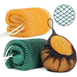 2 Pack African Net Sponge Exfoliating Body Scrubber Bath Sponge for Daily Use (Yellow + Dark Green)