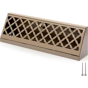 Blulu 1 Pcs 15 Inch Baseboard Register Duct Opening Size Modern Design Vent Covers for Home Floor Wall Baseboard Air Covers Supply Floor Diffuser Including Screws (Brown)