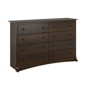 Prepac Sonoma 8 Drawer Double Dresser for Bedroom, Wide Chest of Drawers, Bedroom Furniture, Clothes Storage and Organizer, 17.25" D x 59" W x 37" H, In Espresso