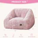 Hobestluk Giant Bean Bag Chair Memory Foam Filled Sofa Chair Bean Bag for Adults/Teens/Kids, Oversized Lazy Accent Comfy Stuffed BeanBag Sofa for Living Room Bedroom Dorm Reading(Light Pink)