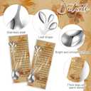 Nuogo 50 Sets Thanksgiving Tea Party Favors Tea Spoons Fall Leaf Coffee Dessert Spoons Bulk Autumn Harvest Bridal Shower Favor Wedding Thank You Gifts for Coworkers Guest (Silver)