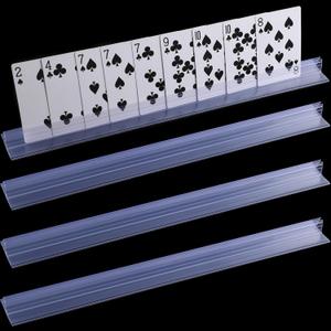 Meonum 4 Pcs 15 Inches Clear Plastic Card Organizer - Clear Card Rack for Seniors & Card Game Accessories