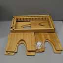 Pot and Pan Organizer for Under Cabinet  Bamboo Pot Lid Organizer for Cabinet with Magnetic Lock, Expandable 2-in-1, Adjustable Dividers, Non-Slip Base for Cutting Boards, Cookie Sheets, Bakeware