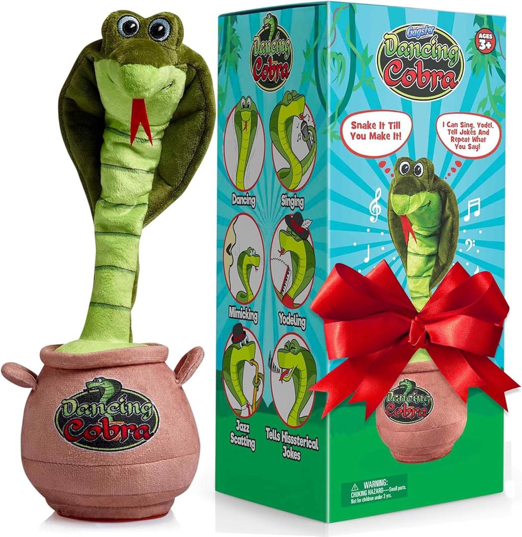 Gagster Dancing Cobra Snake - Dancing, Talking, Mimicking Cobra Snake Toy, Great for Kids & Adults, Singing, Joking, and Repeating What You Say, Hilarious Gag Gift Plush Novelty Mimic Toy