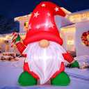 COMIN 6FT Christmas Inflatables Gnomes Outdoor Decorations Blow Up Gnome with Built-in LEDs for Indoor Outdoor Yard Lawn Garden Decoration
